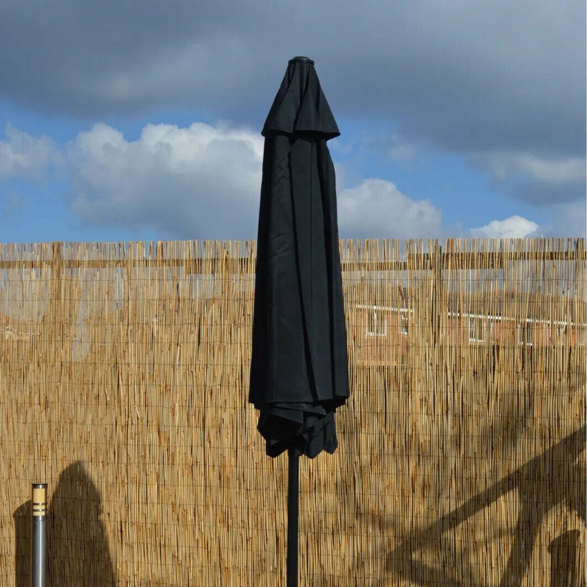 2.7m Black Garden Wind Up Parasol - Black – image 8