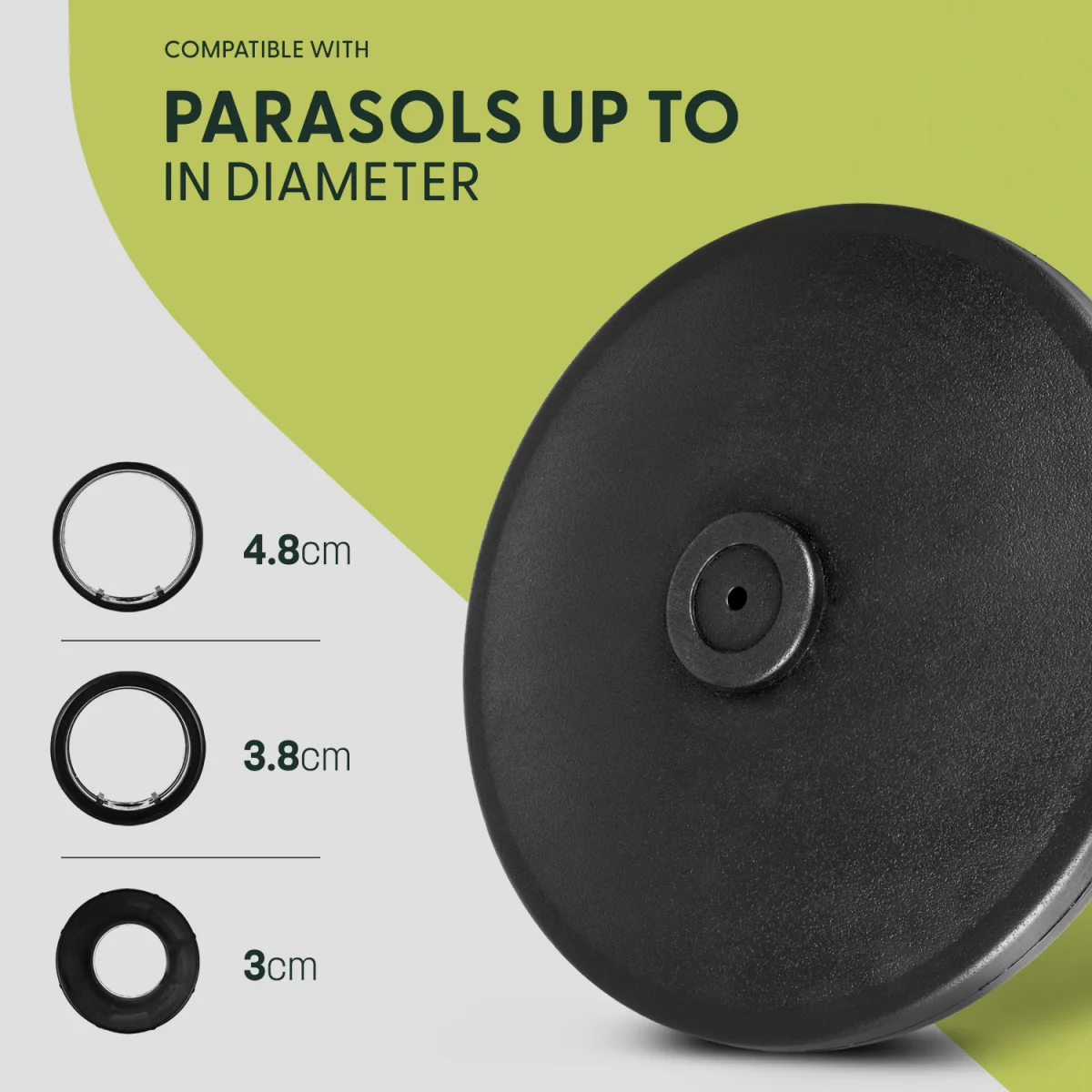 Cast Iron Effect Parasol Base - Black (Plain) / 9kg – image 5