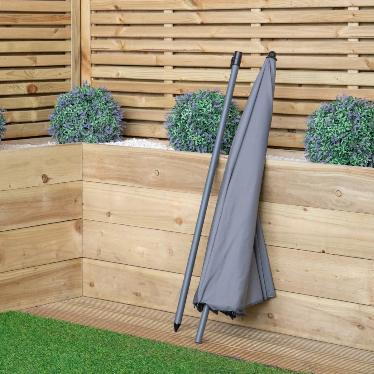 1.7m Outdoor Garden Patio Parasol Sun Shade in Grey - Grey – image 3