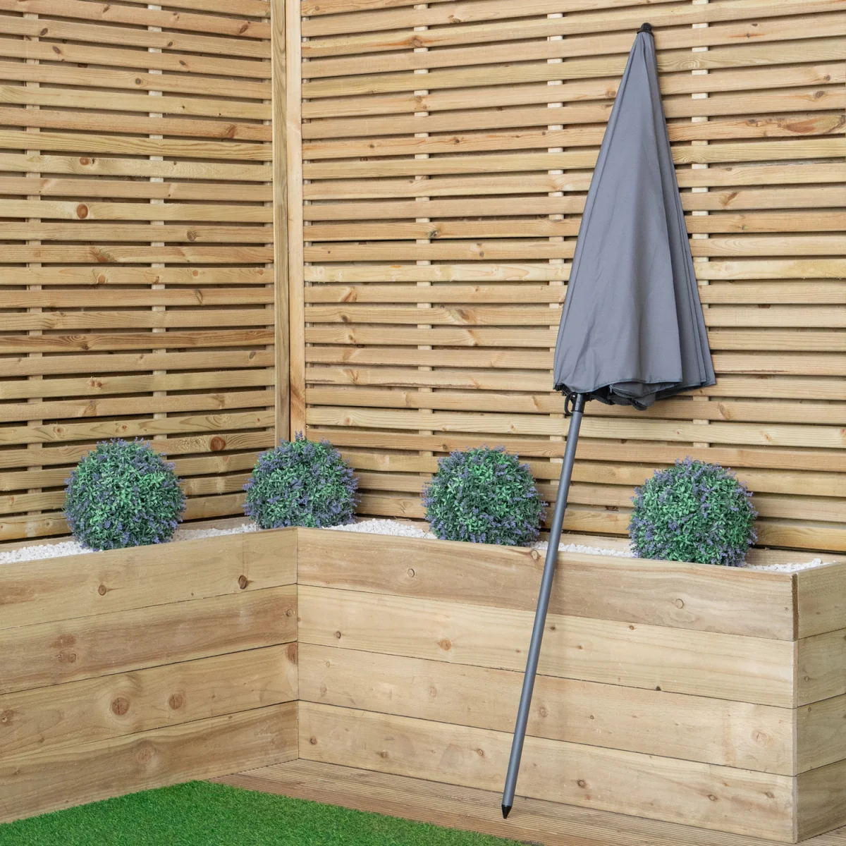 1.7m Outdoor Garden Patio Parasol Sun Shade in Grey - Grey – image 6
