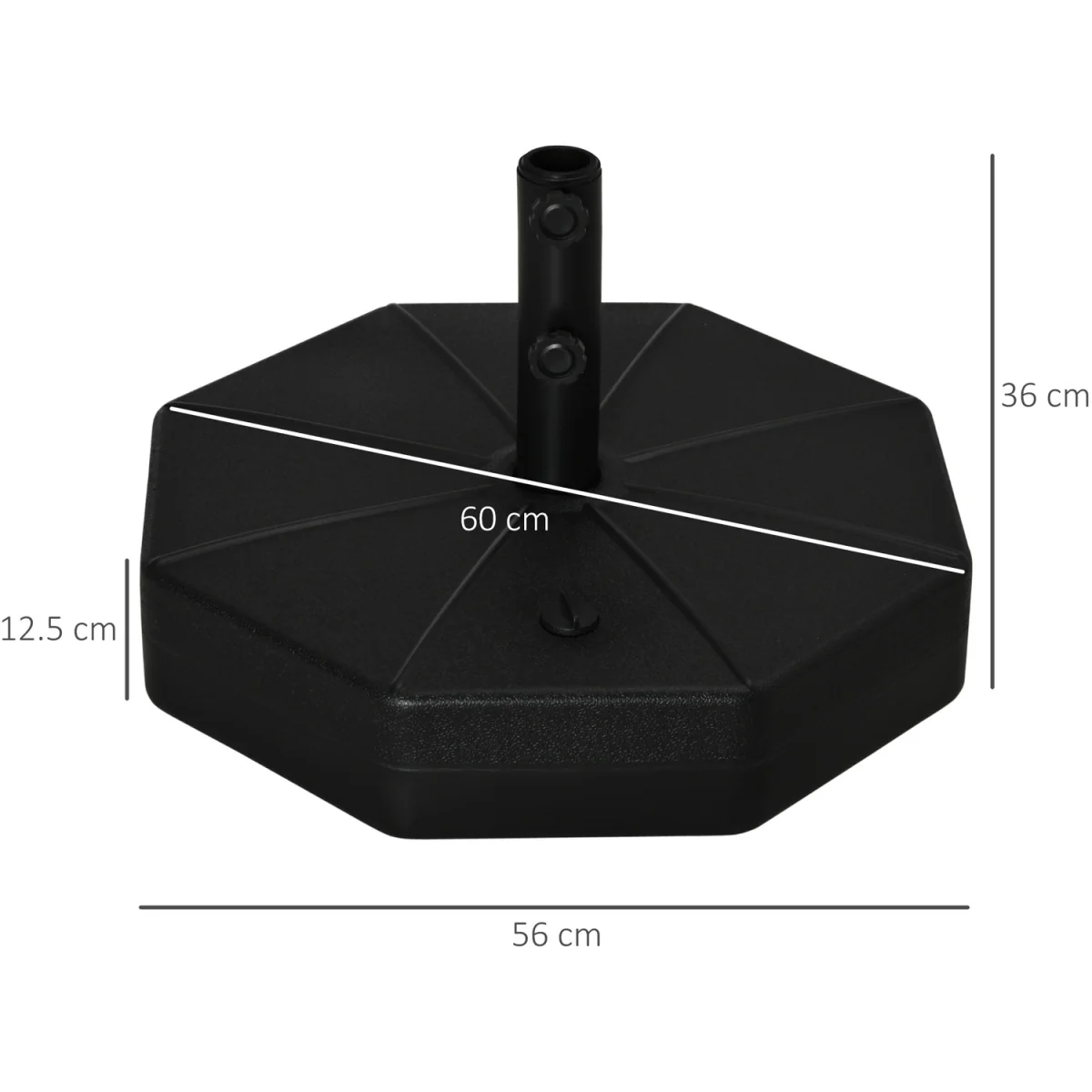Octagonal Garden Parasol Base - Black – image 2