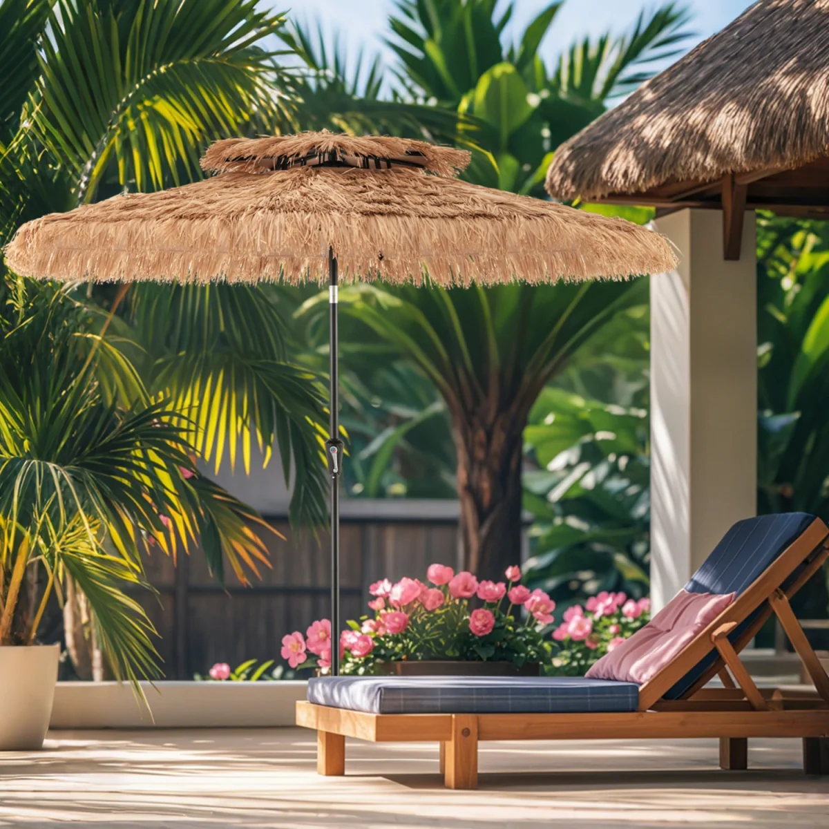 Portable Hawaiian Style Umbrella - Brown – image 4