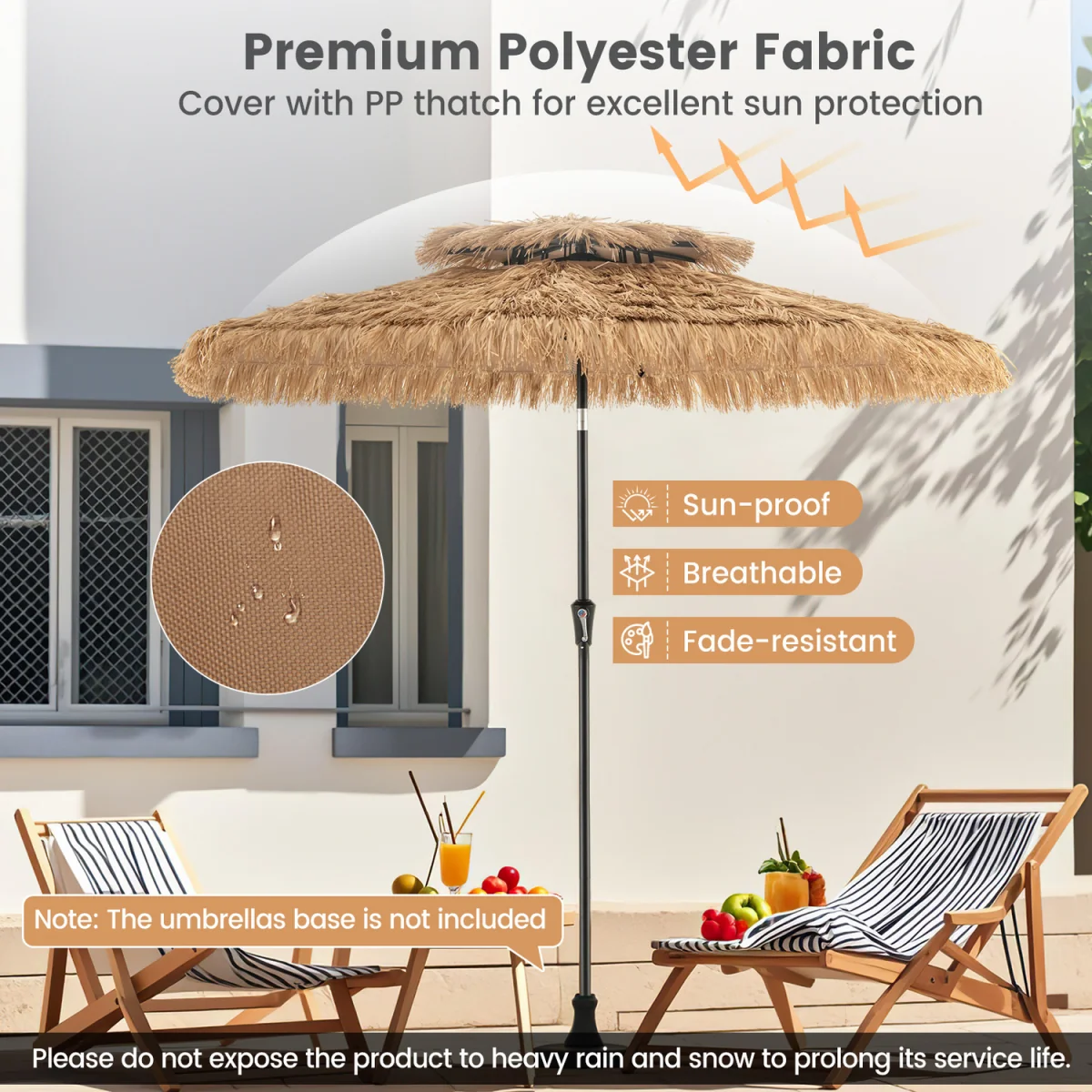 Portable Hawaiian Style Umbrella - Brown – image 6