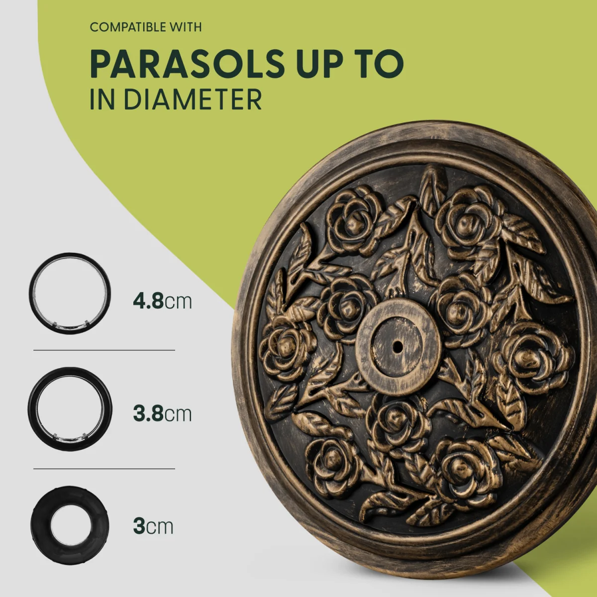Cast Iron Effect Parasol Base - Bronze / 20kg – image 5