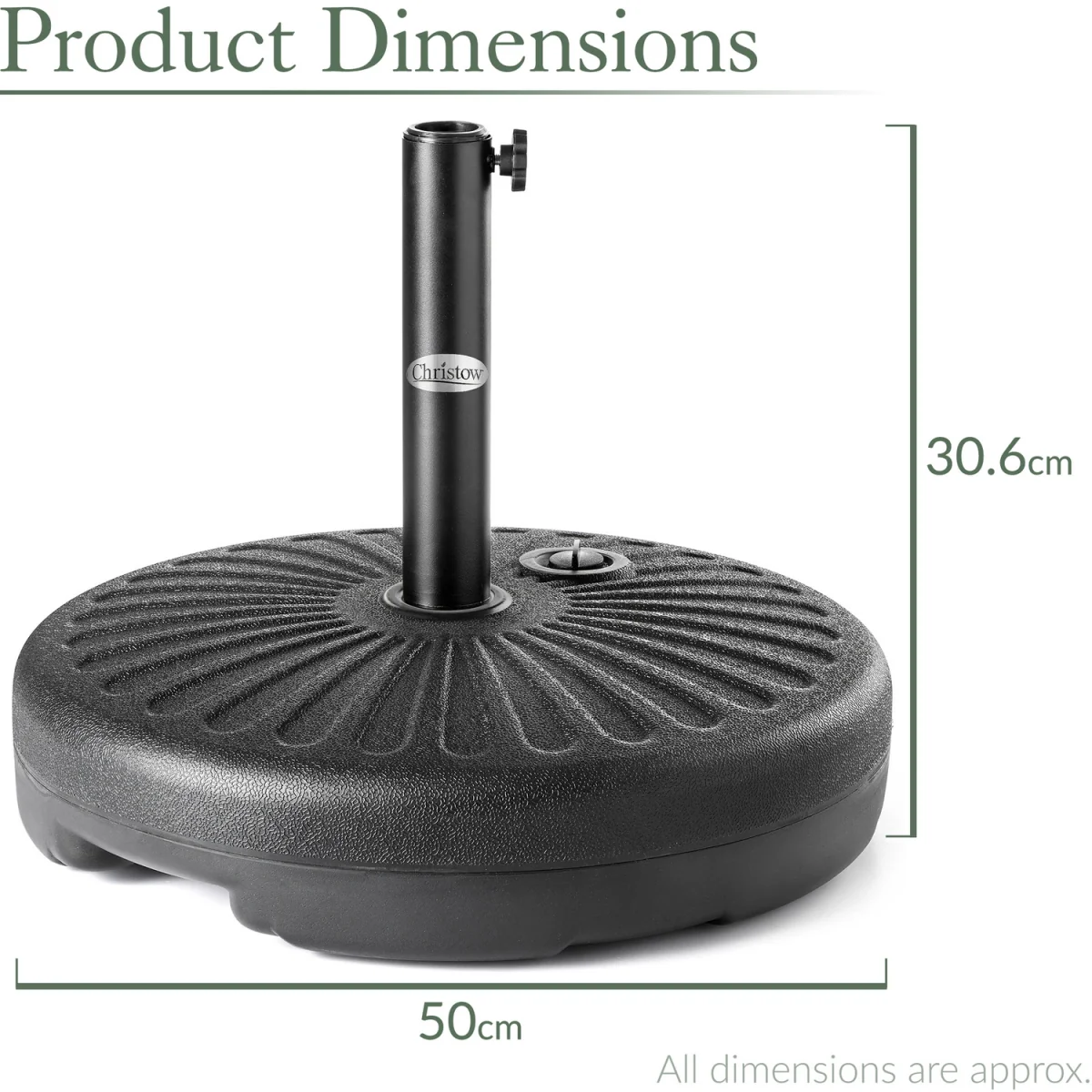 Round Parasol Base 35Kg - Black – image 3