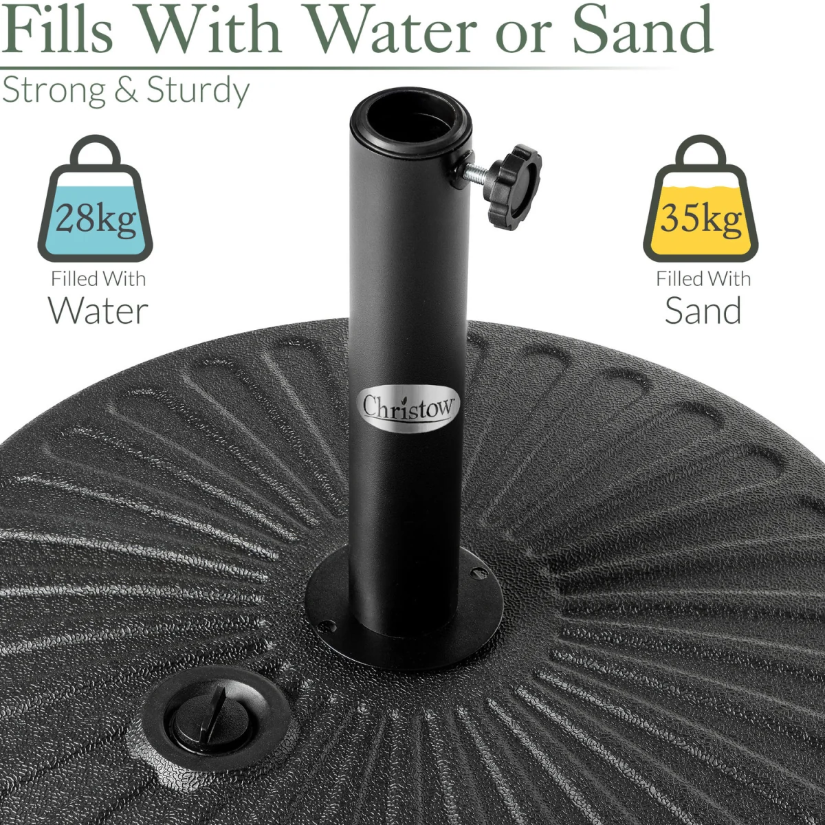Round Parasol Base 35Kg - Black – image 4