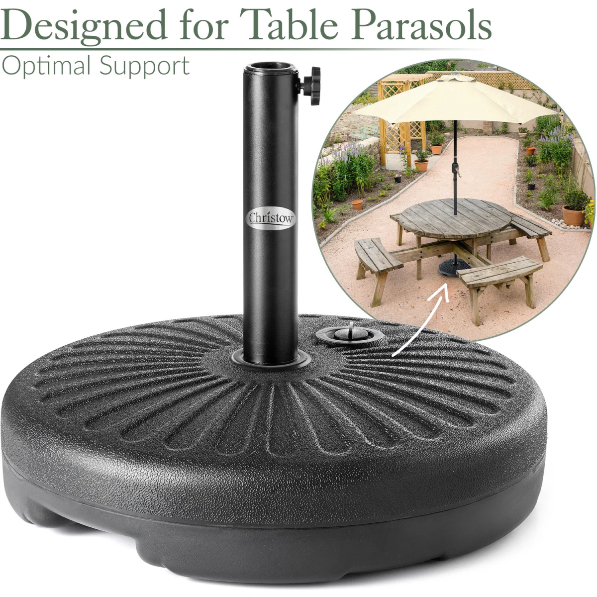 Round Parasol Base 35Kg - Black – image 7