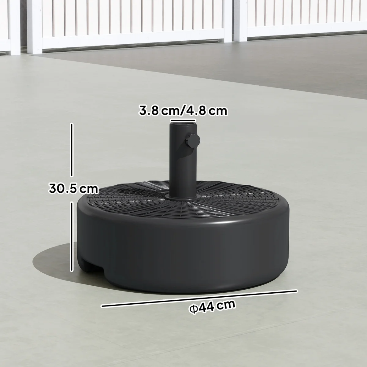 Outsunny Parasol Base 22kg Sand Filled - Black – image 2