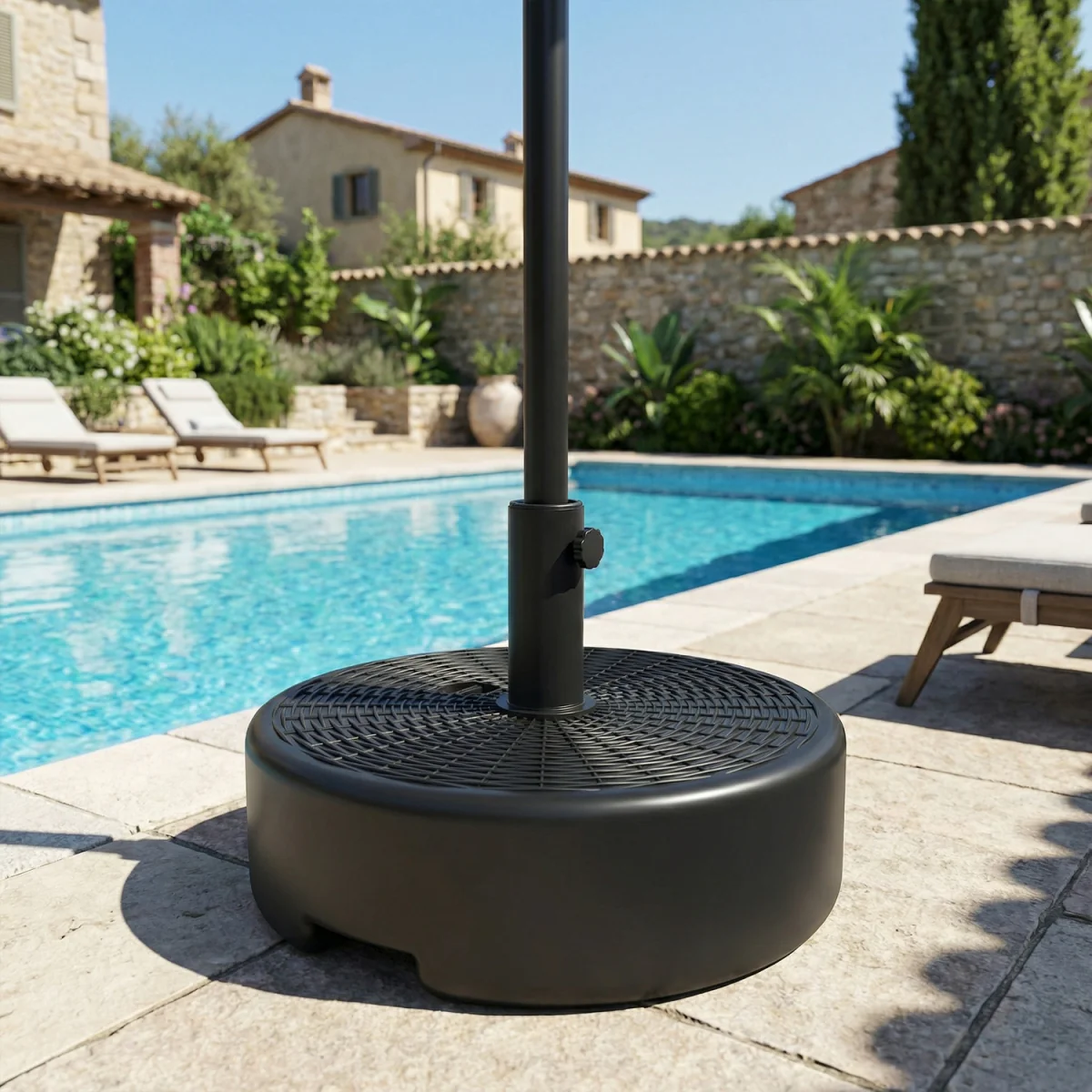 Outsunny Parasol Base 22kg Sand Filled - Black – image 7