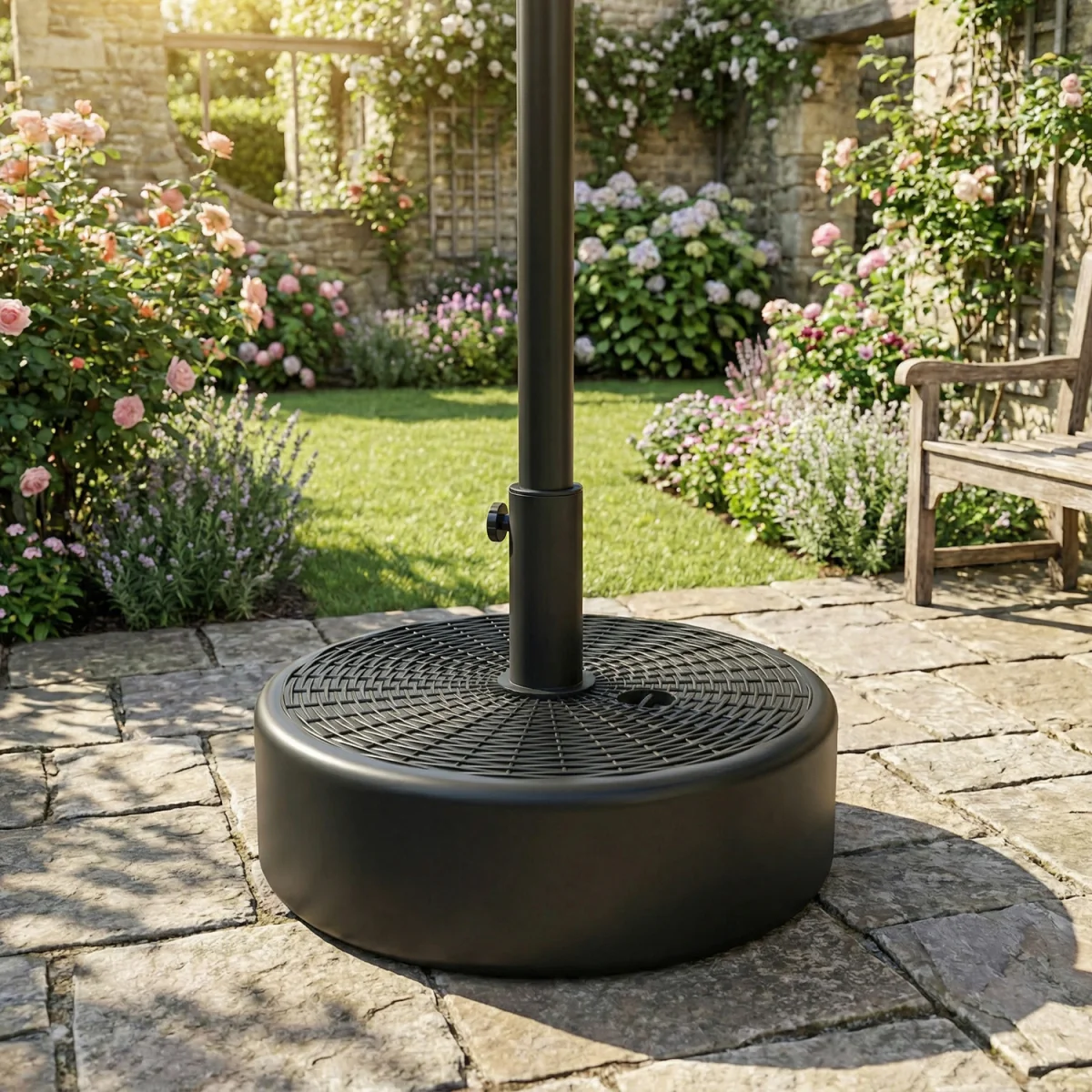 Outsunny Parasol Base 22kg Sand Filled - Black – image 8