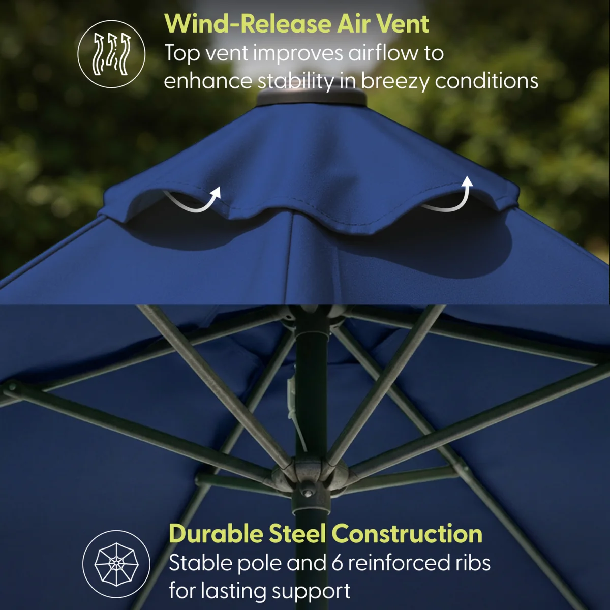 2.3M Tilting Parasol Umbrella - Blue – image 5