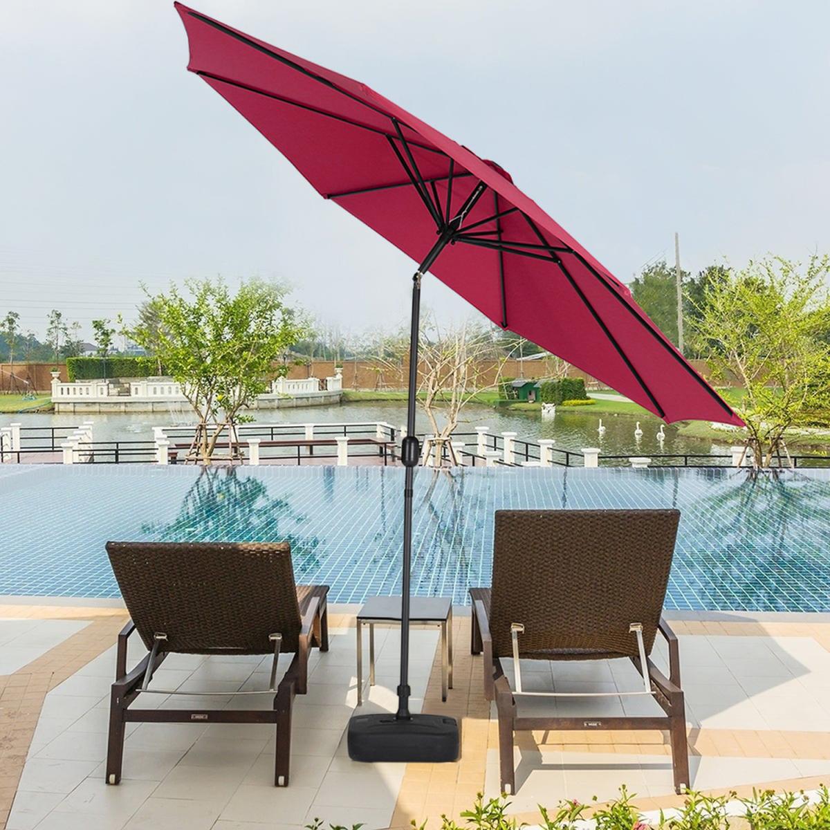3M Traditional Parasol with Square Plastic Base - Wine Red – image 1
