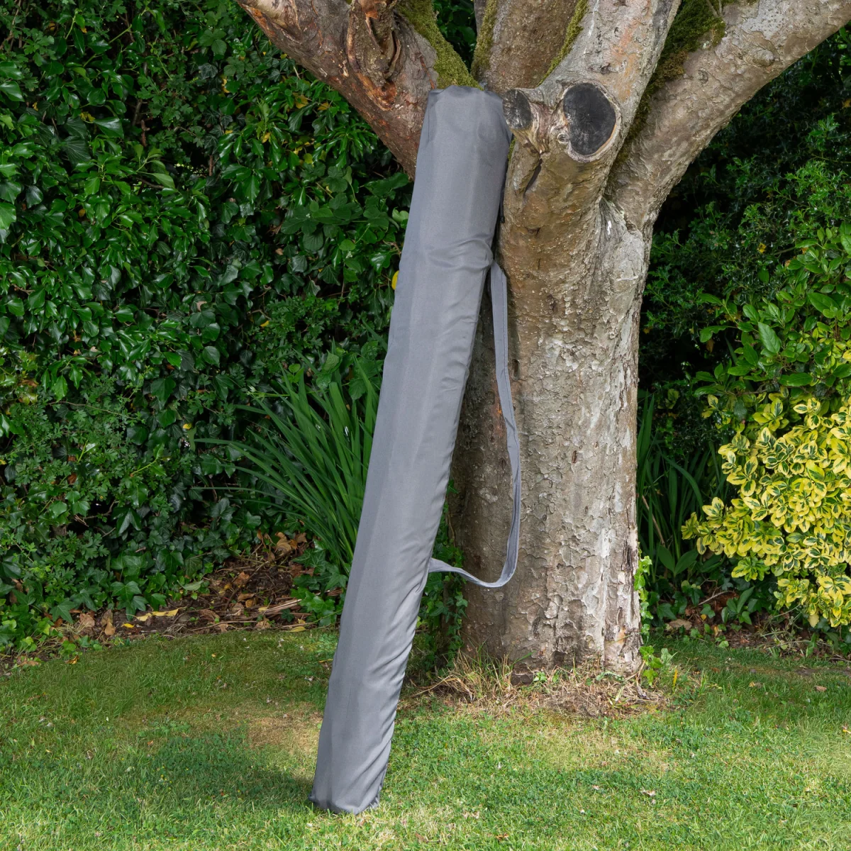 2.7m Outdoor Wooden Garden Parasol Sun Shade with Carry Bag in Grey with 9kg Base Included - Grey – image 3