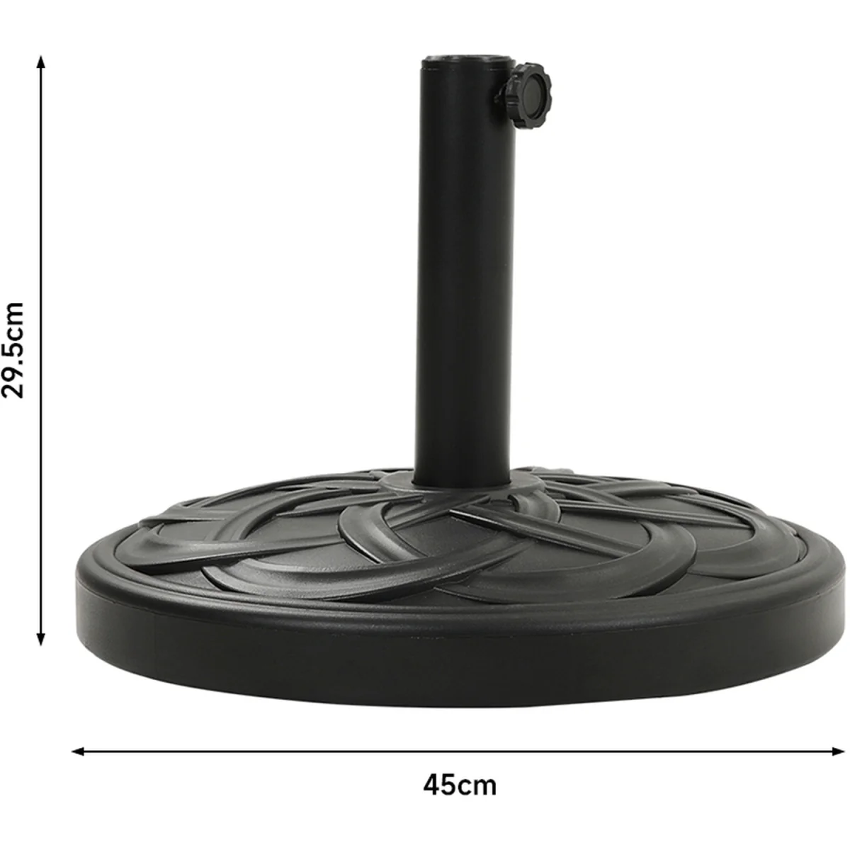 Plastic and Cement Parasol Base - Black / Geometric Leaf – image 3