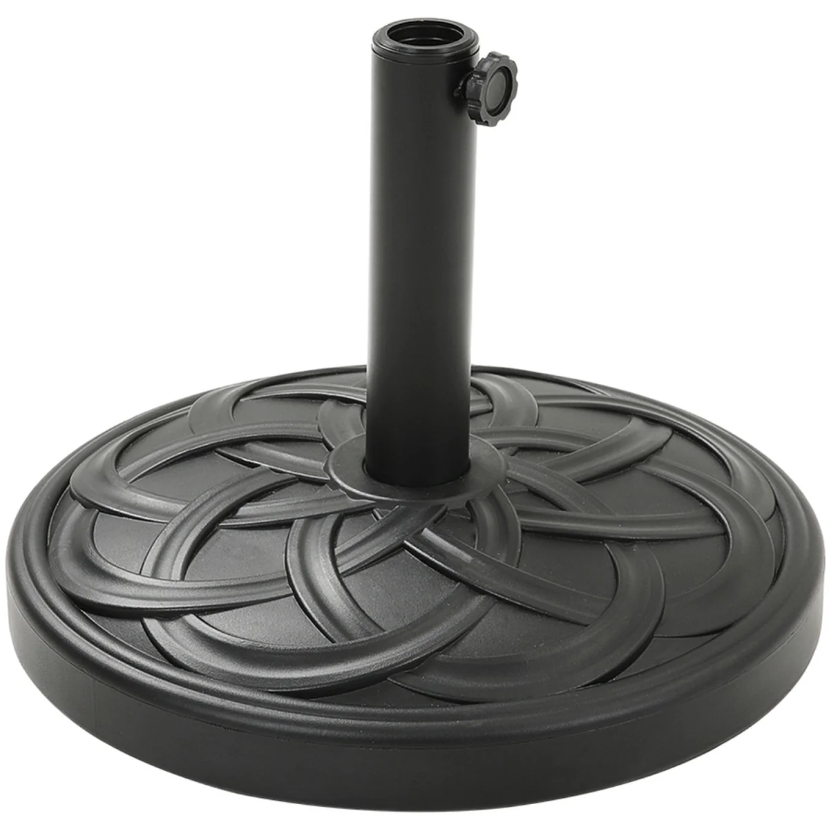 Plastic and Cement Parasol Base - Black / Geometric Leaf – image 4