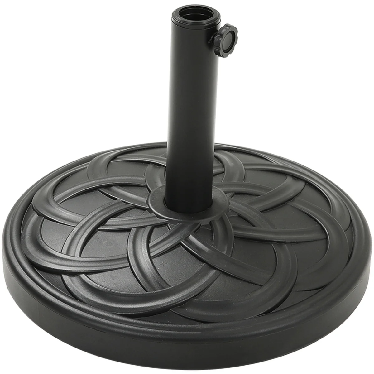 Plastic and Cement Parasol Base - Black / Geometric Leaf – image 5