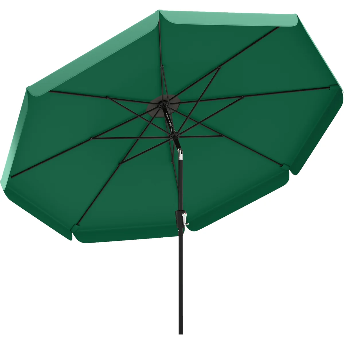 Outsunny 3 m Garden Parasol with Tilt & Crank, UPF30+ Outdoor Table Umbrella - Green – image 2