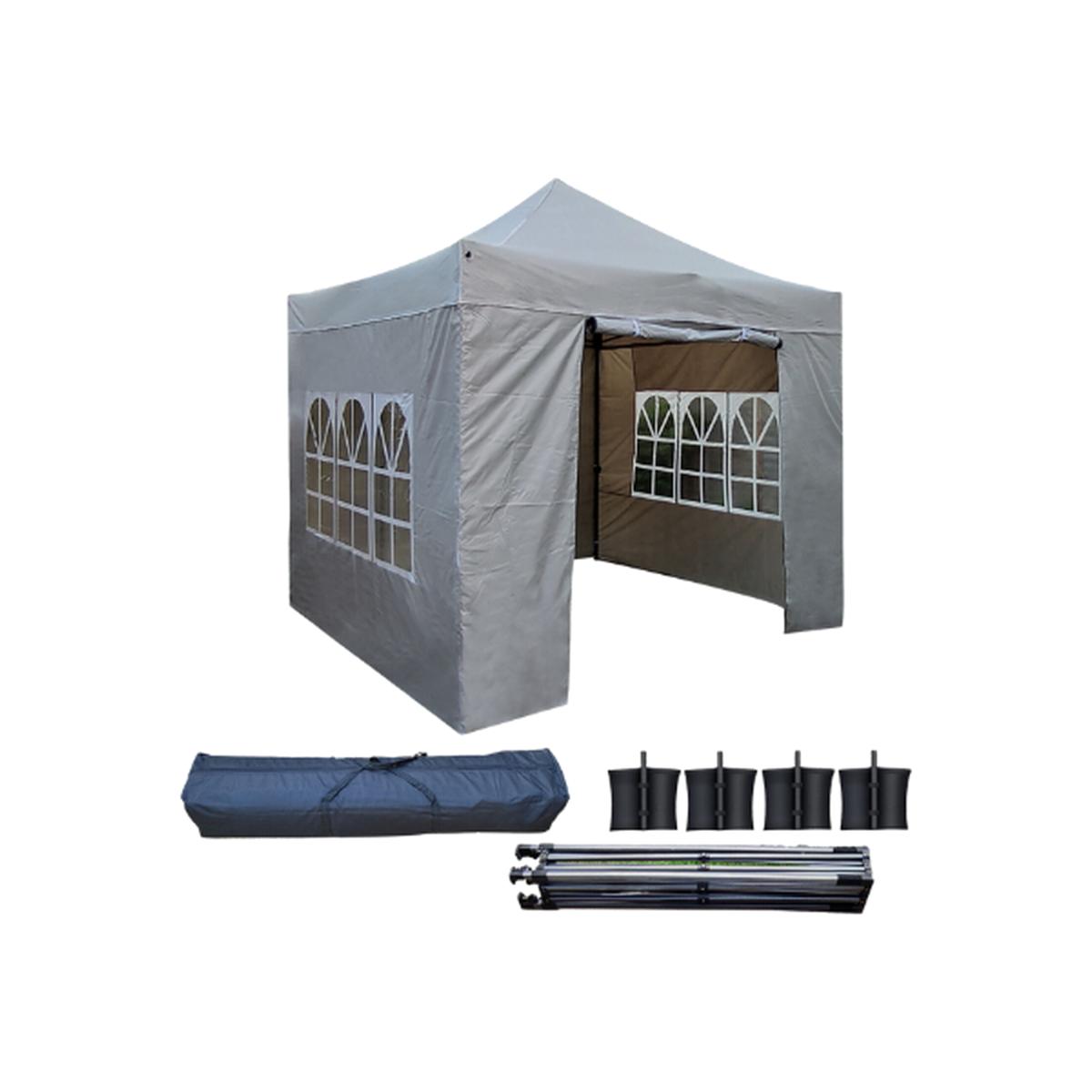 Heavy Duty 3x3m Pop Up Gazebo Marquee Shelter - Grey