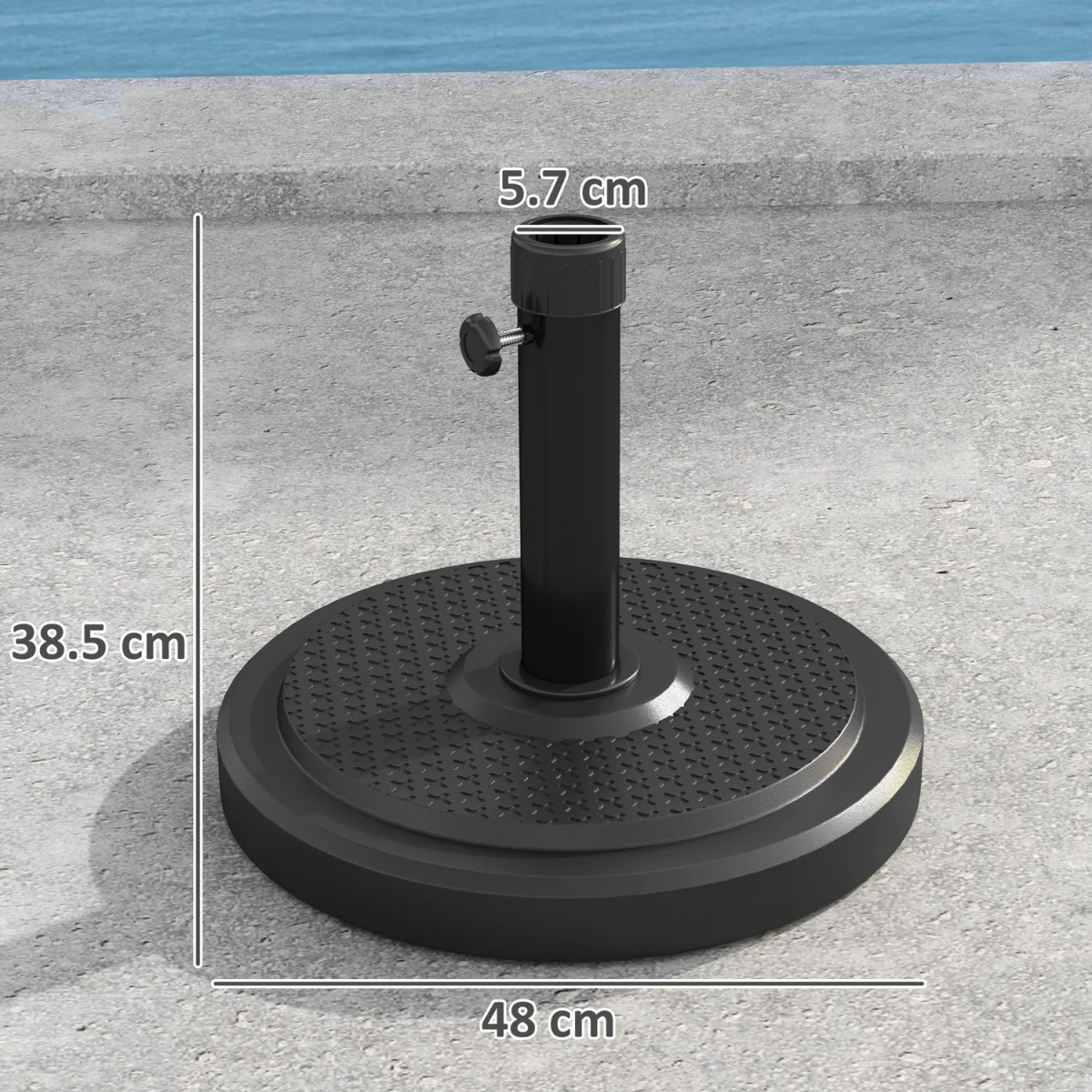 Outsunny 22kg Garden Parasol Base - Black – image 7