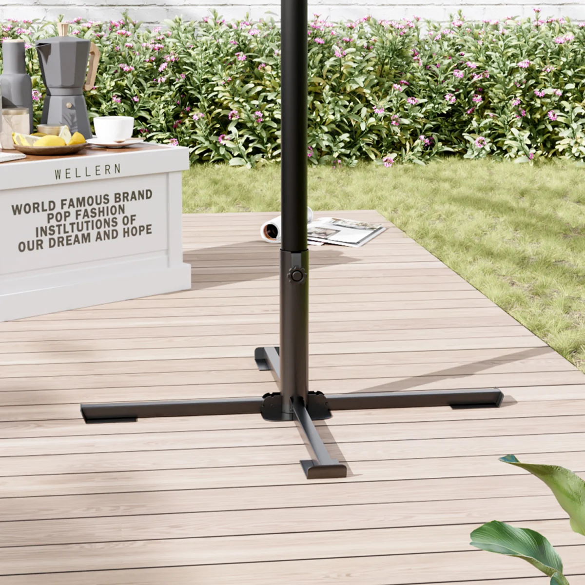 Portable Foldable Parasol Base - Grey – image 2