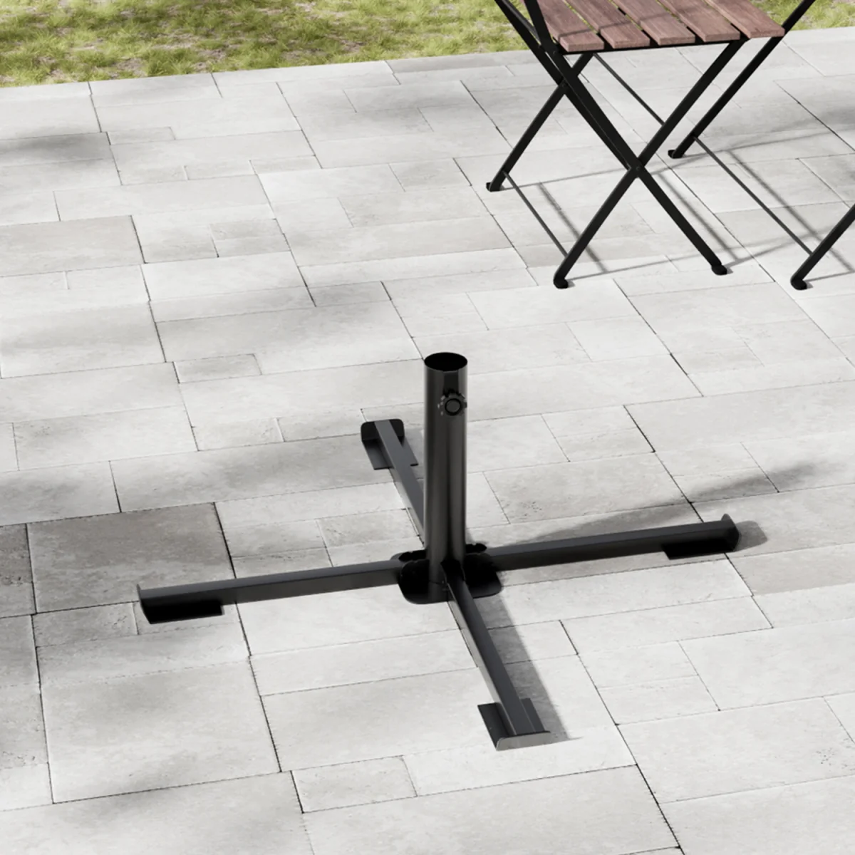 Portable Foldable Parasol Base - Grey – image 1