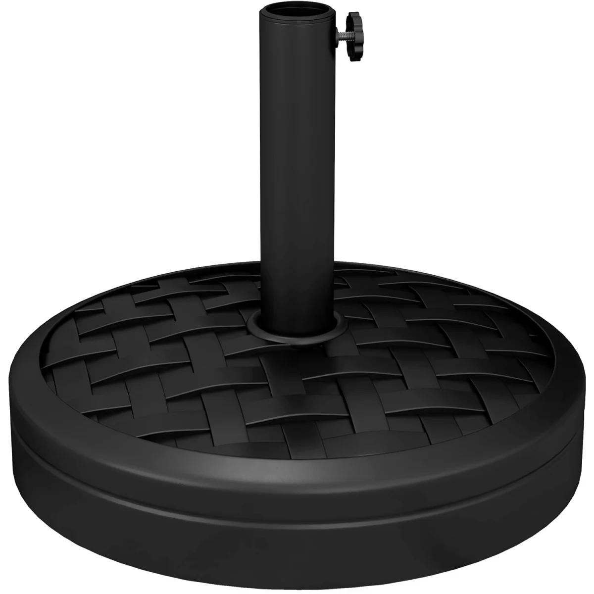 18kg Concrete Parasol Base with Rattan Effect Round Umbrella Stand - Black – image 10