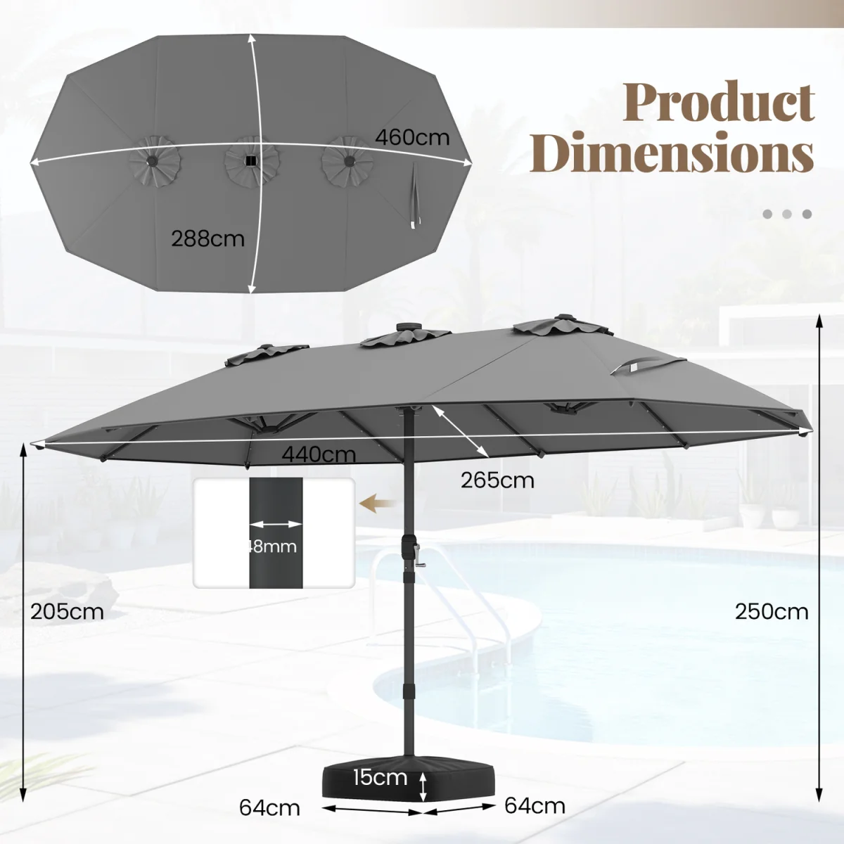 Garden Twin Parasol – image 10