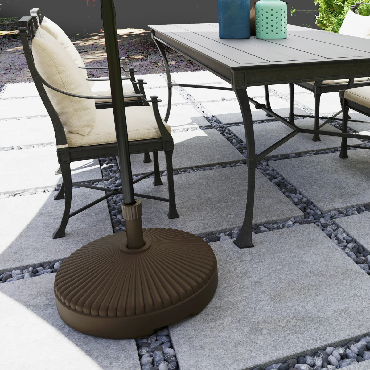 Outsunny 28kg Sand Filled, 23kg Water Filled, Garden Parasol Base - Brown – image 8