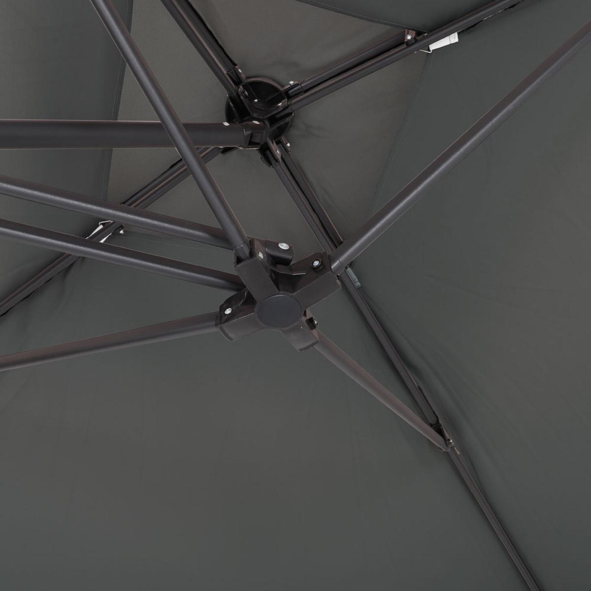 Outdoor Bistro Set with 2.5M Parasol - Grey – image 4