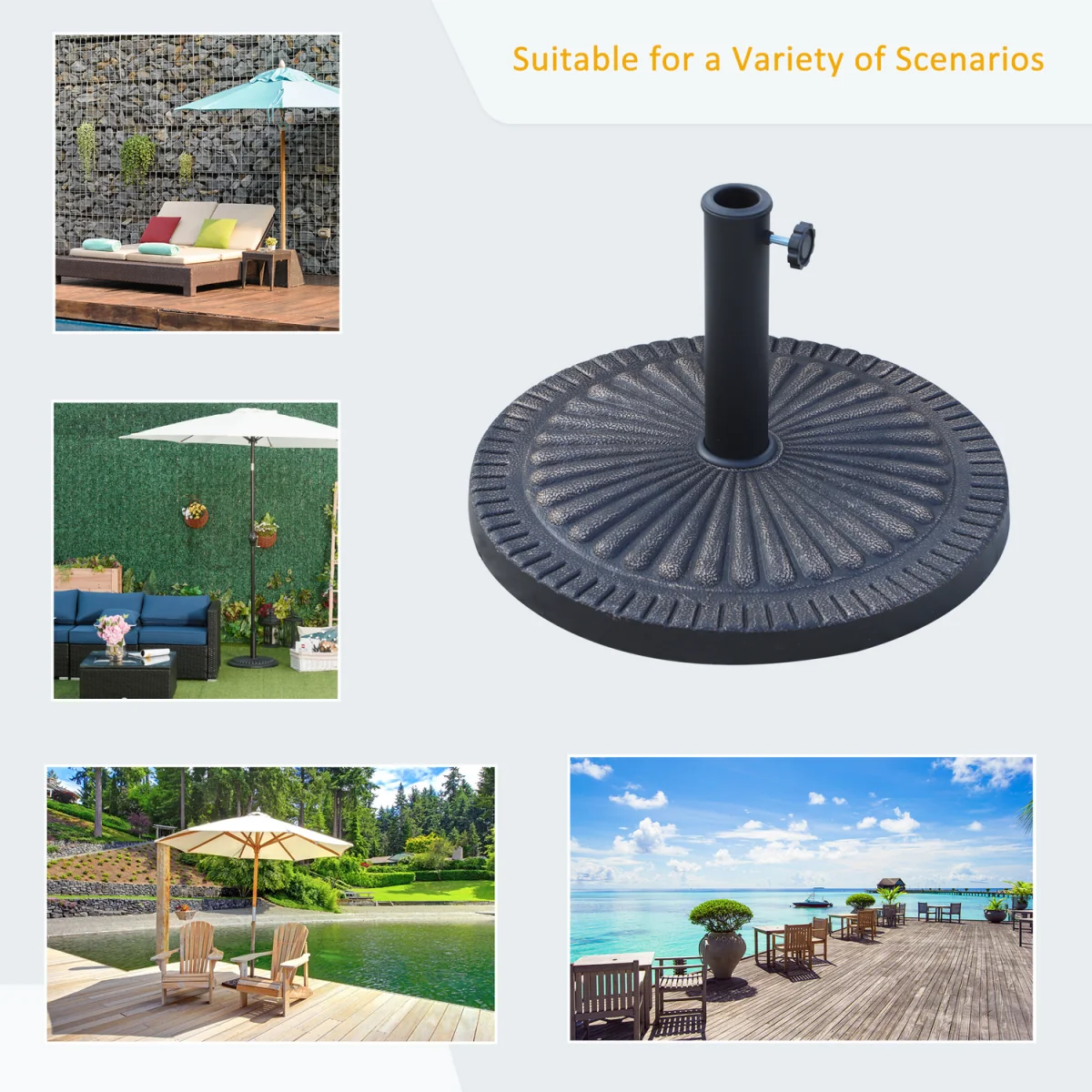 Outsunny 12kg Garden Parasol Base 01-0903 - Bronze Tone – image 10