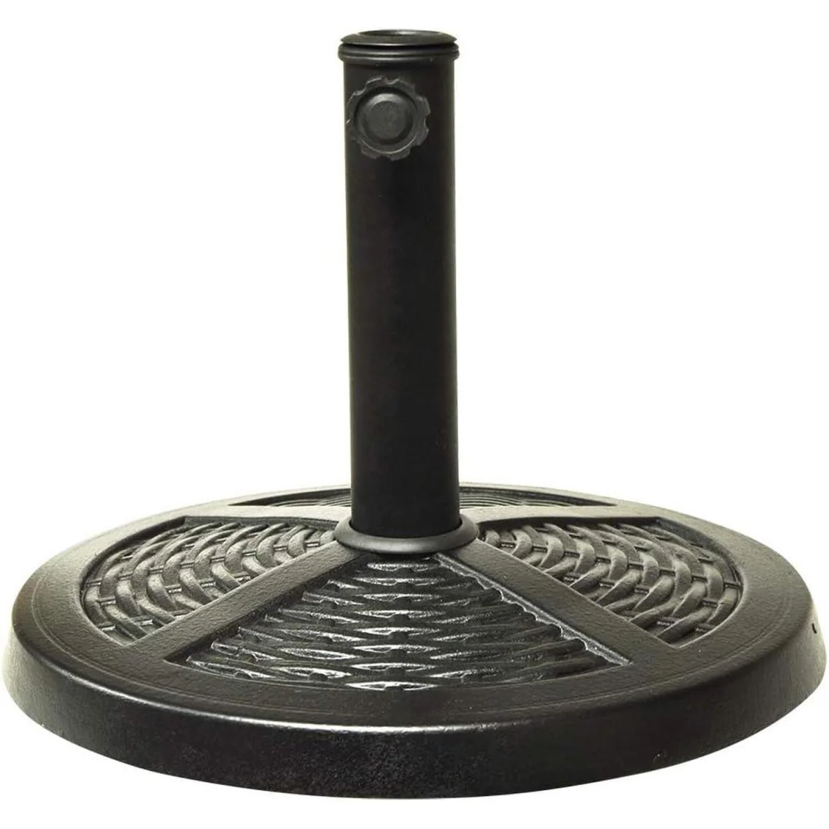 Rattan Effect Parasol Base - Black – image 3