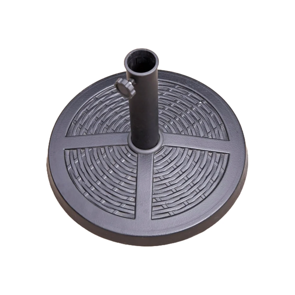 Rattan Effect Parasol Base - Black – image 1