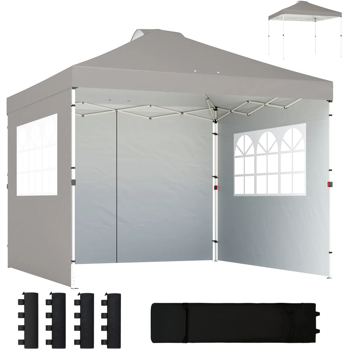 Outsunny Pop Up Canopy Waterproof Height Adjustable 3 x 3 m - Grey – image 3