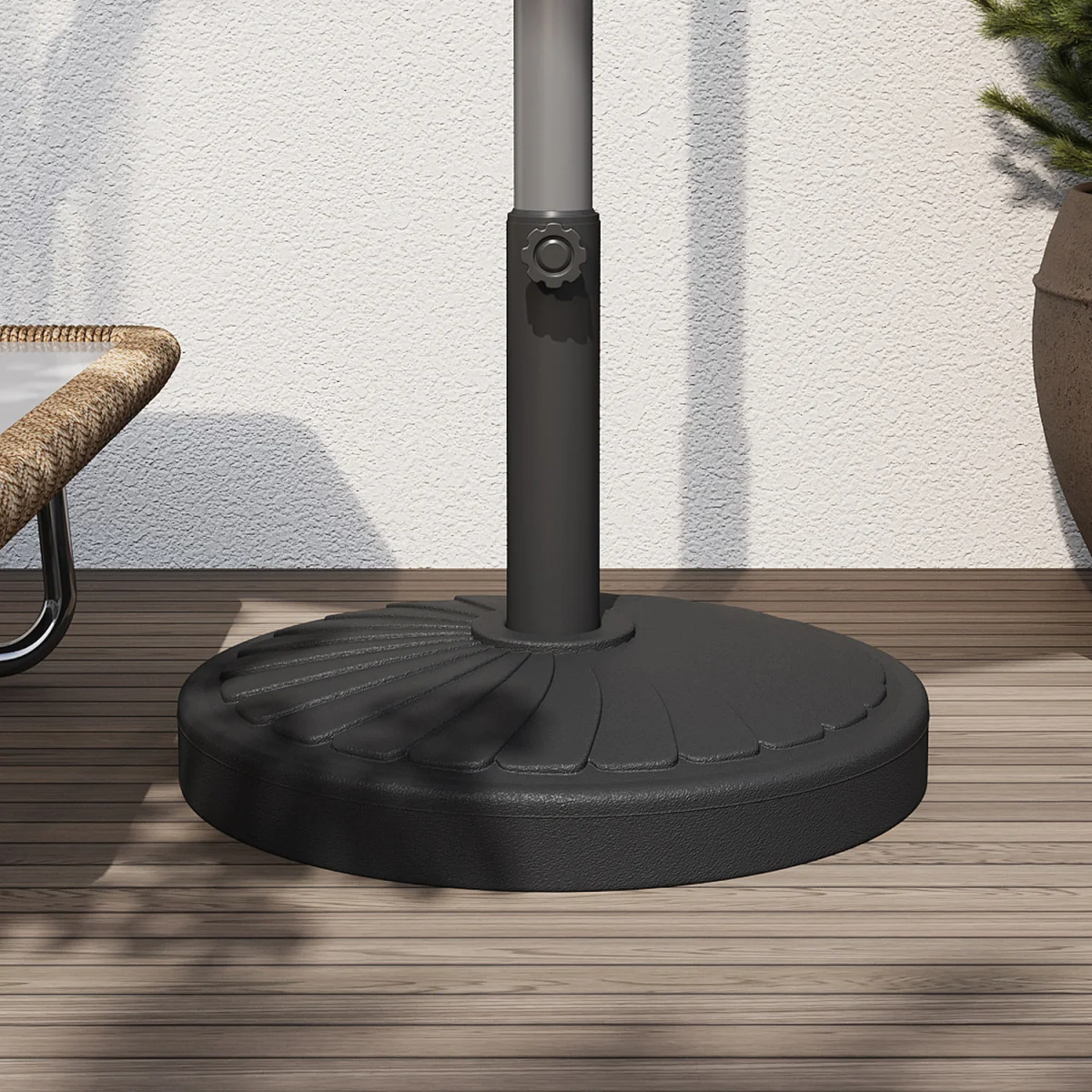 20kg Heavy Duty Round Parasol Base - Leaf Effect – image 2