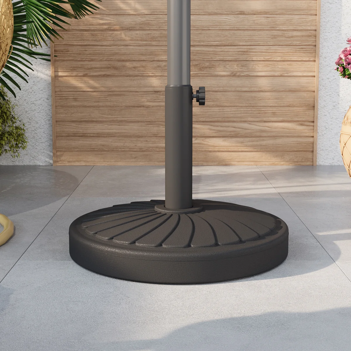 20kg Heavy Duty Round Parasol Base - Leaf Effect – image 6