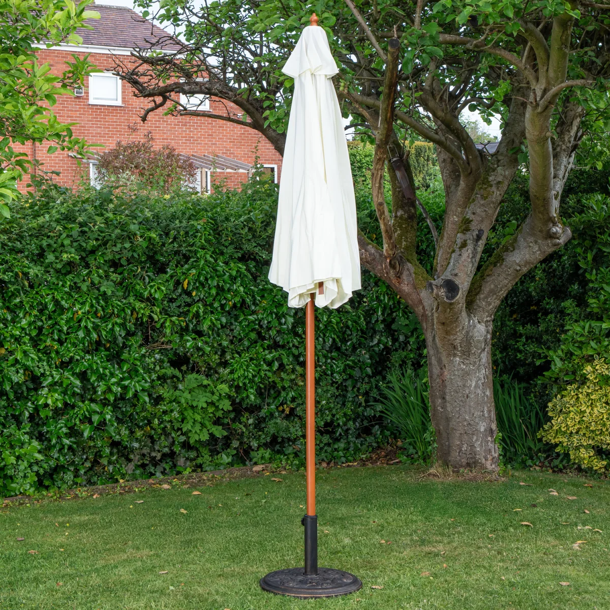 Samuel Alexander 2.7m Outdoor Wooden Garden Parasol Sun Shade with Carry Bag in Cream - Cream – image 2