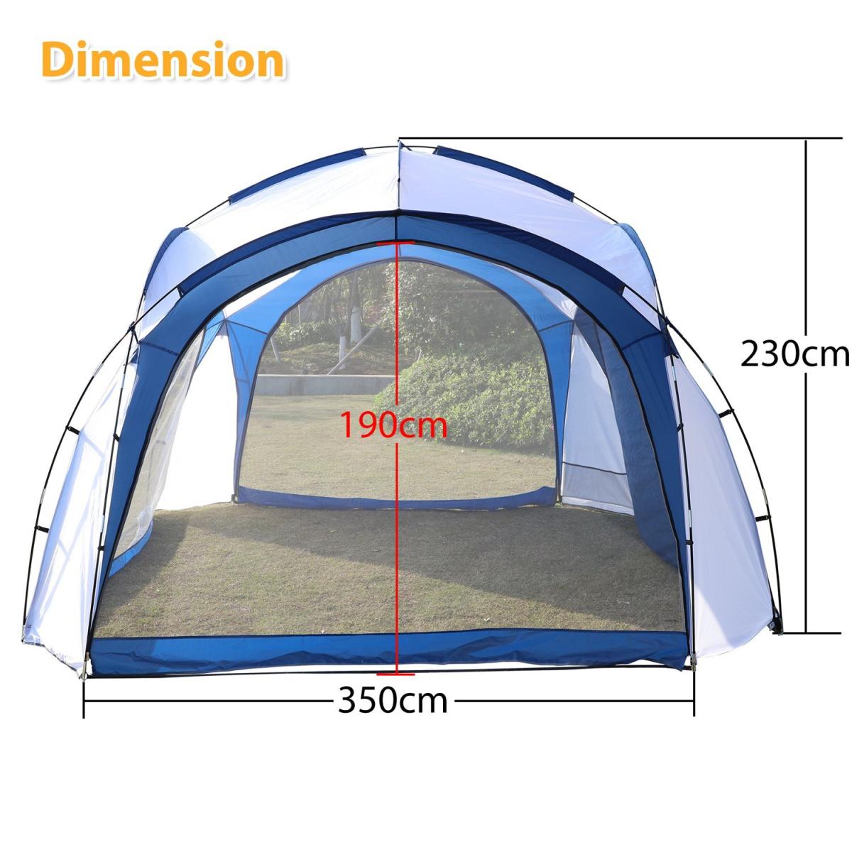 Fiberglass Gazebo with Sides 3.5x3.5m - Blue – image 2