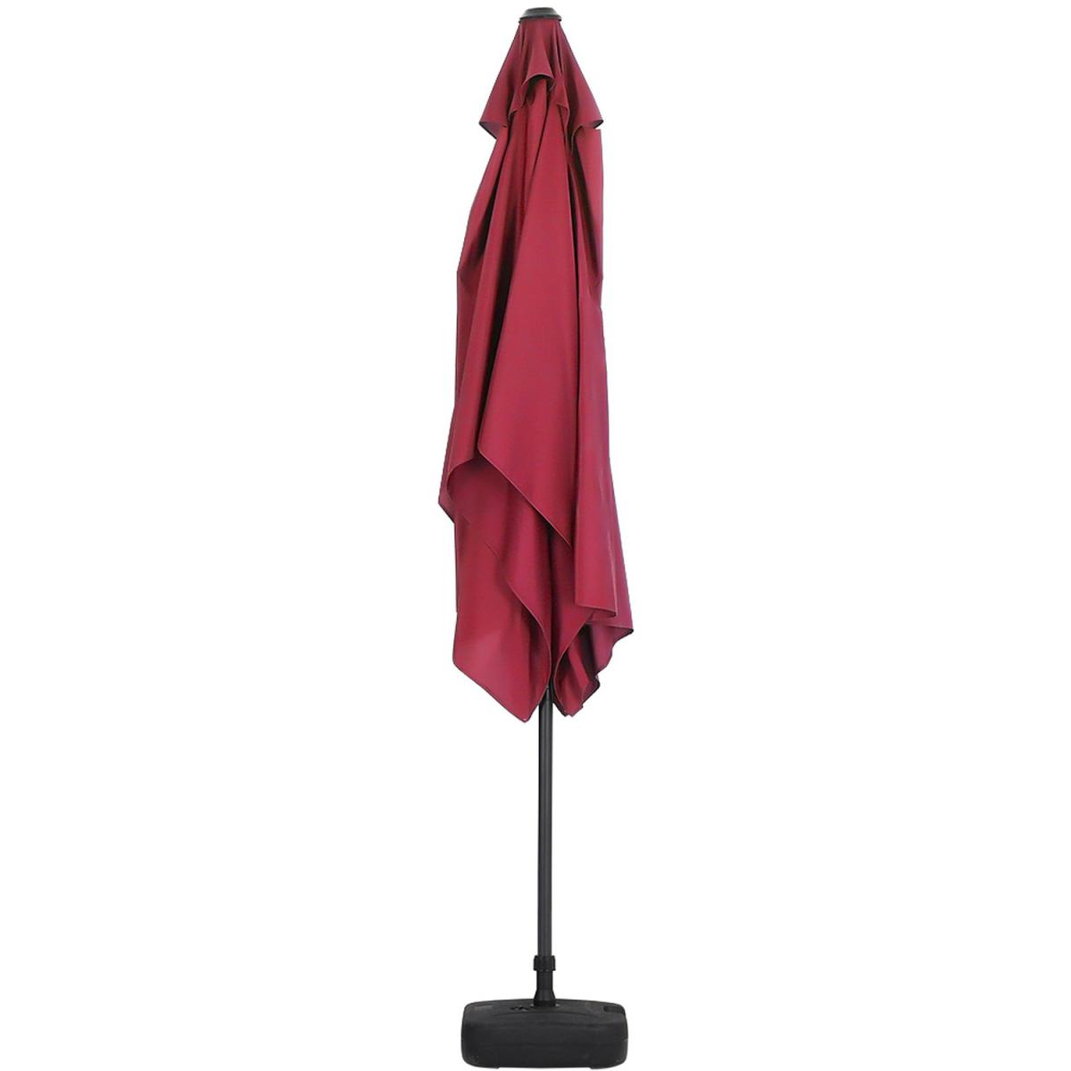 3M Rectangular Traditional Parasol with Square Plastic Base - Light Grey – image 2