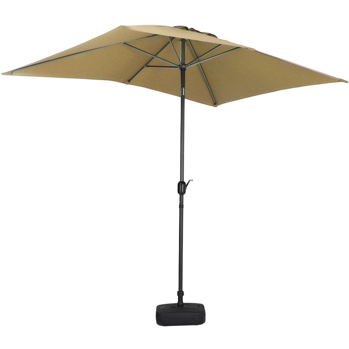 3M Rectangular Traditional Parasol with Square Plastic Base - Light Grey – image 18