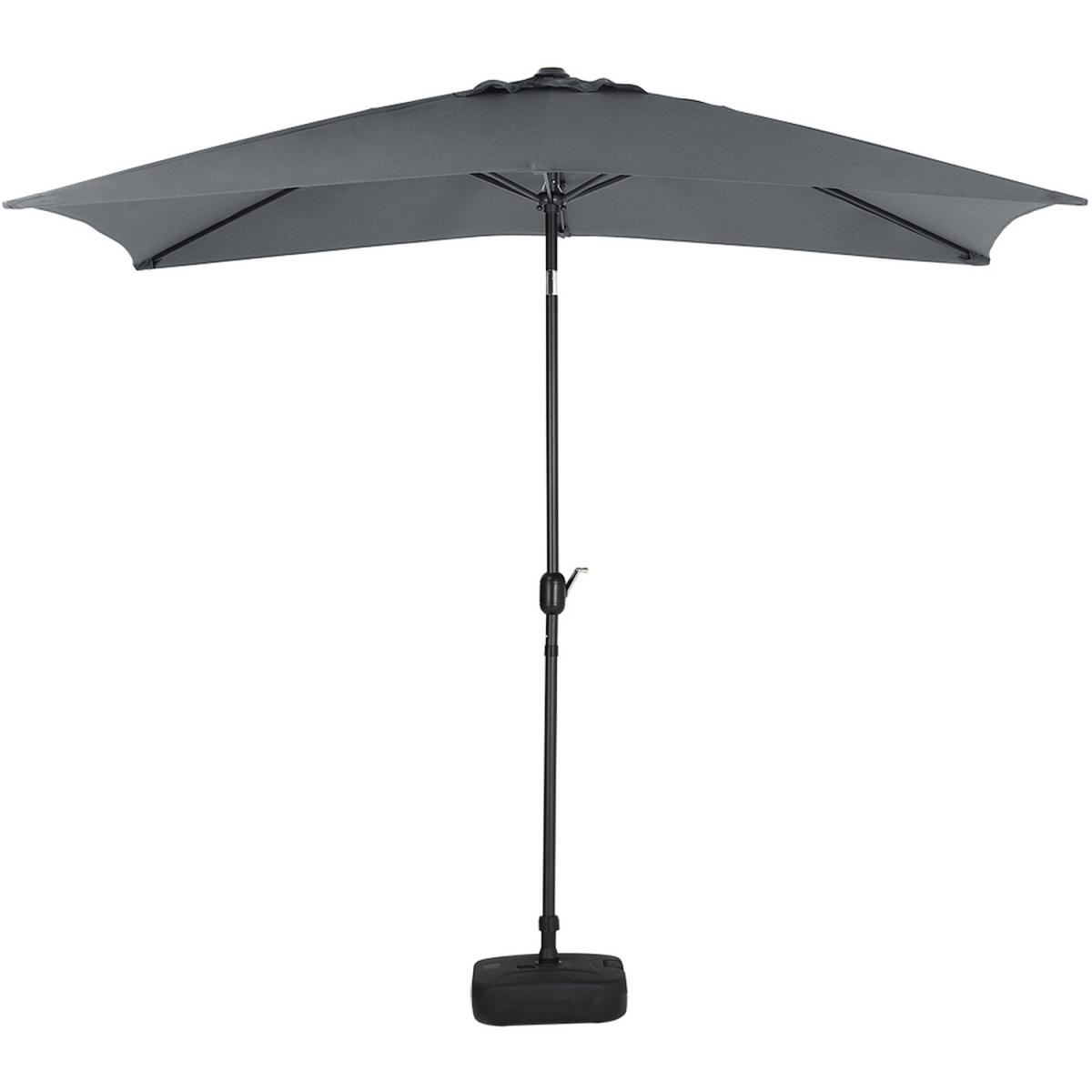 3M Rectangular Traditional Parasol with Square Plastic Base - Light Grey – image 29