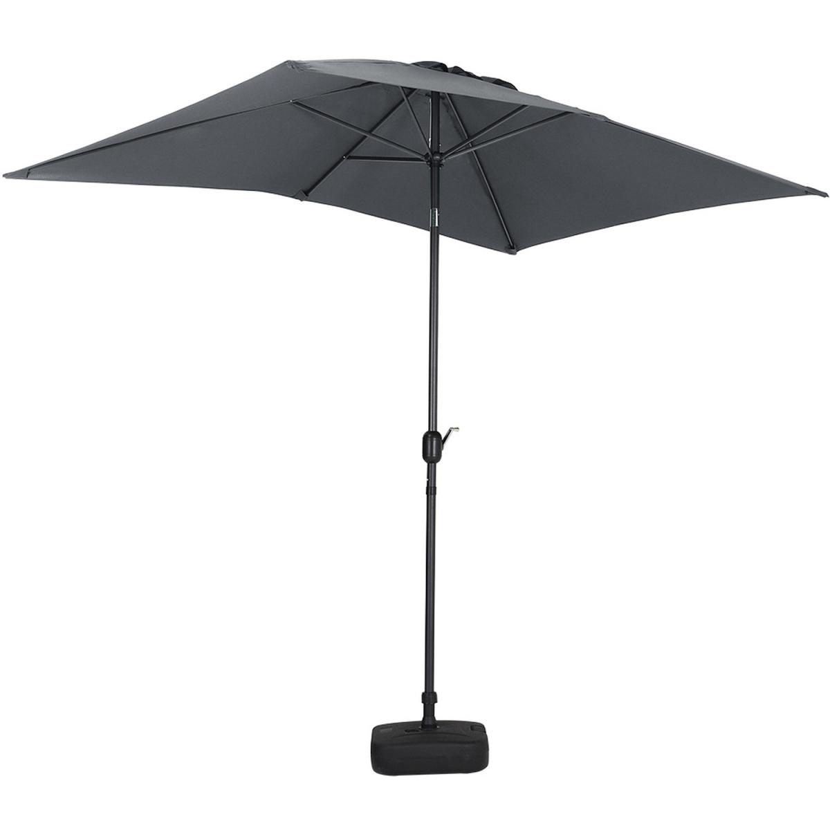 3M Rectangular Traditional Parasol with Square Plastic Base - Light Grey – image 30