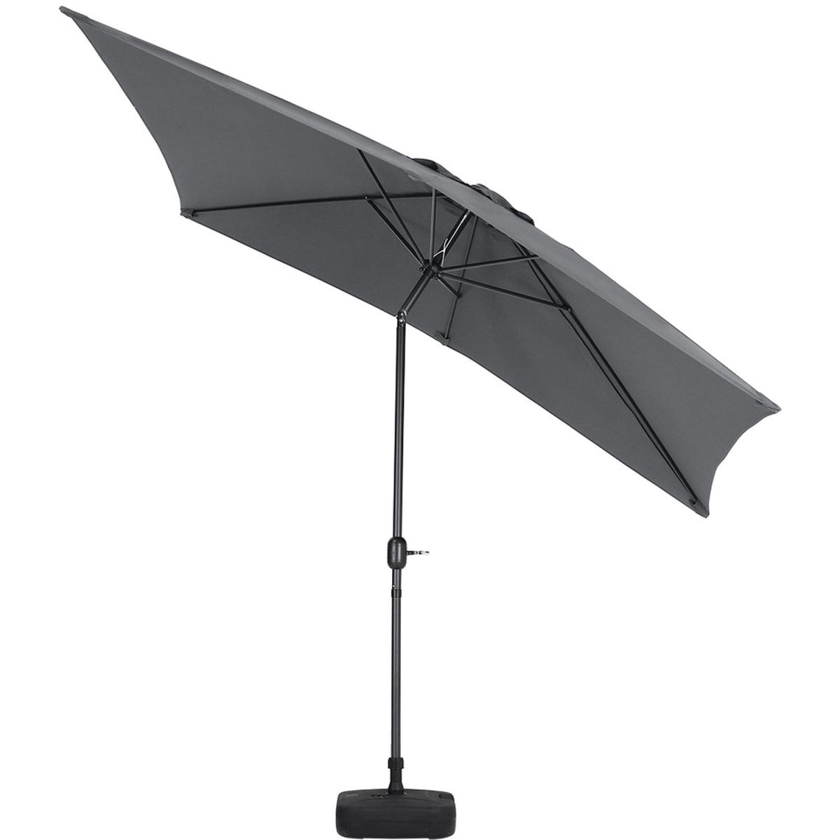 3M Rectangular Traditional Parasol with Square Plastic Base - Light Grey – image 34