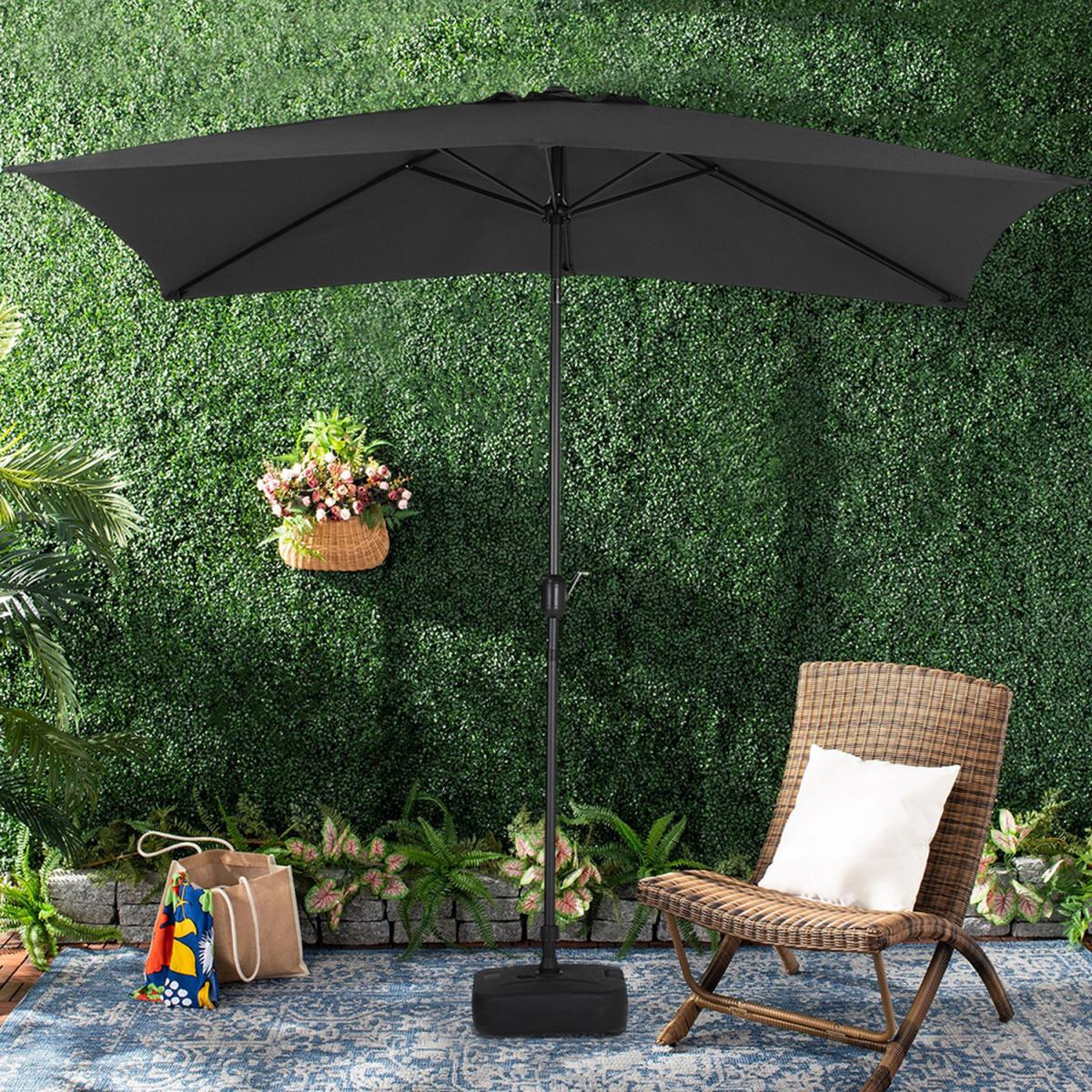3M Rectangular Traditional Parasol with Square Plastic Base - Light Grey – image 40