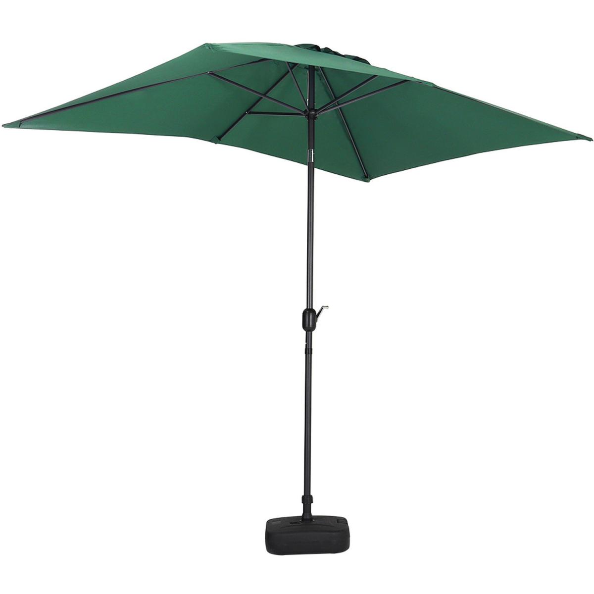 3M Rectangular Traditional Parasol with Square Plastic Base - Light Grey – image 10