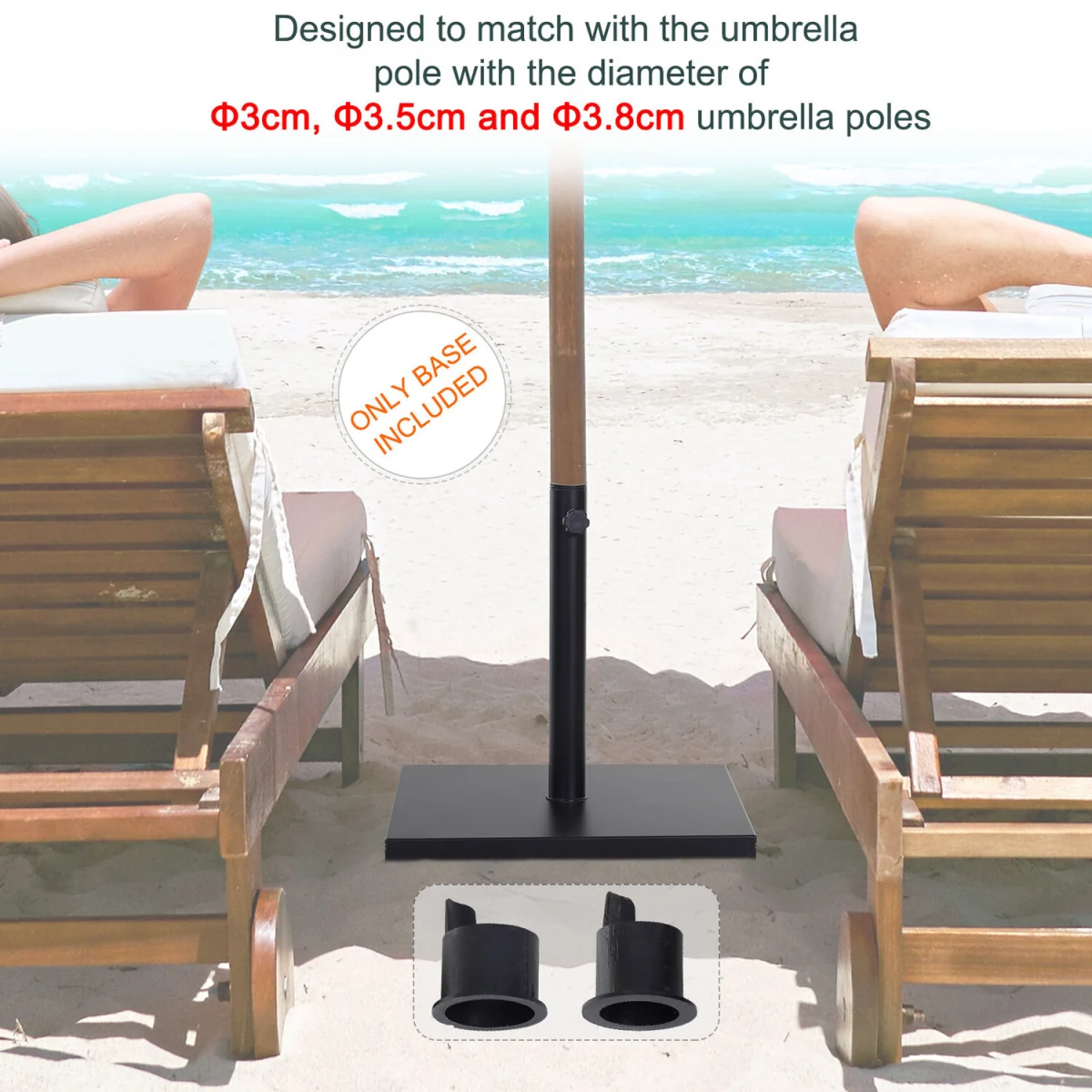 18kg Heavy Duty Steel Square Parasol Stand Base - Black – image 3