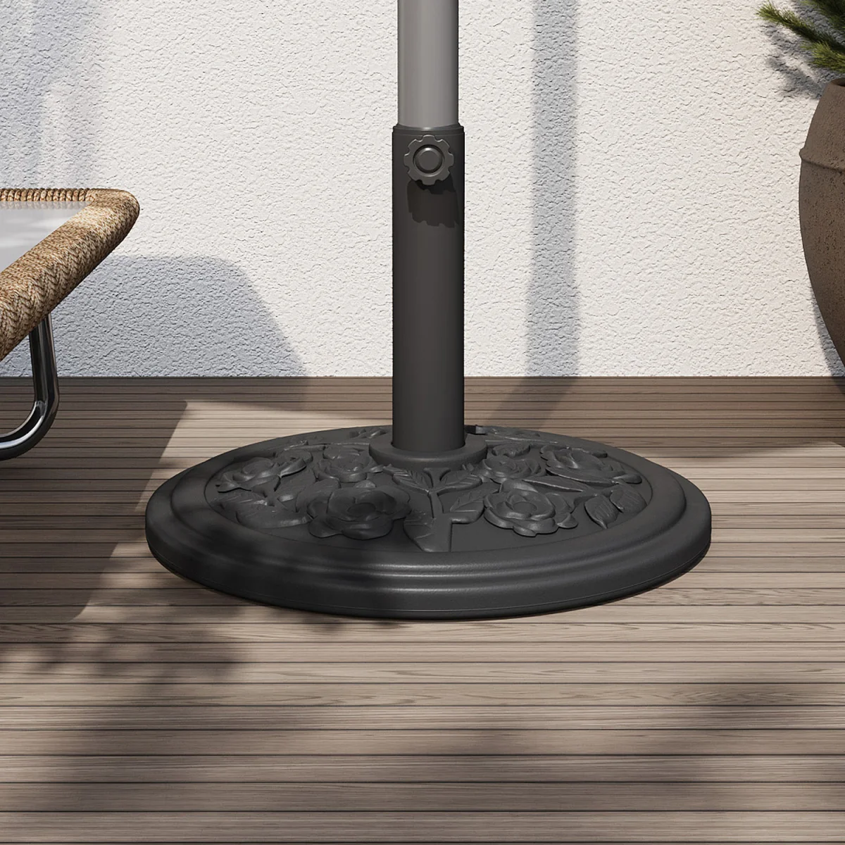 25kg Heavy Duty Round Parasol Base - Rose Pattern – image 2