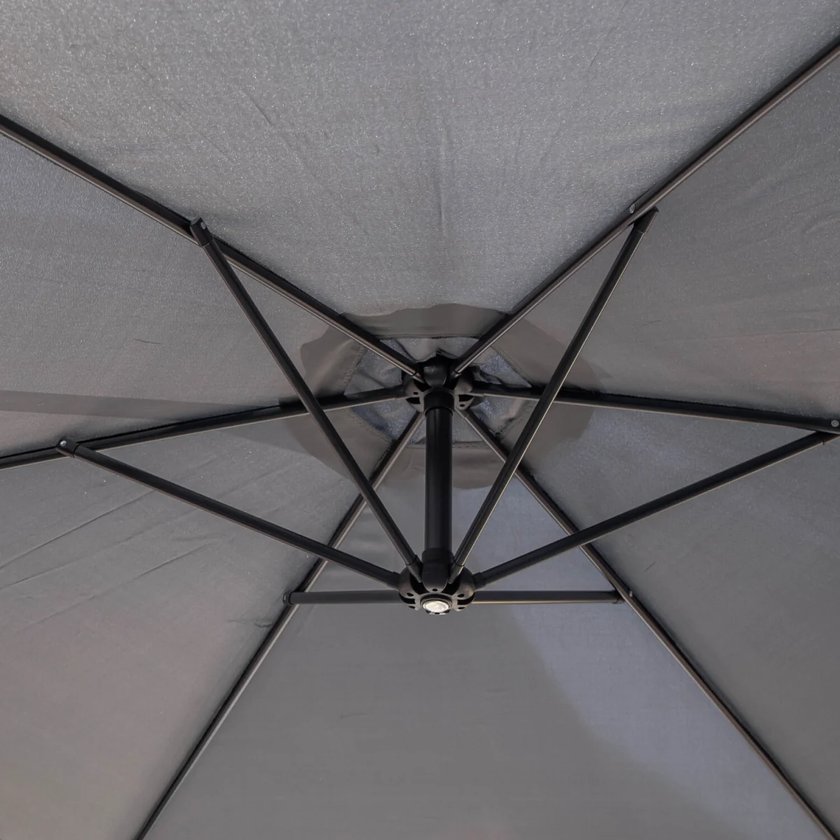3m Cantilever Banana Garden Parasol with Crank Handle in Grey with Base Bag Included - Grey – image 6