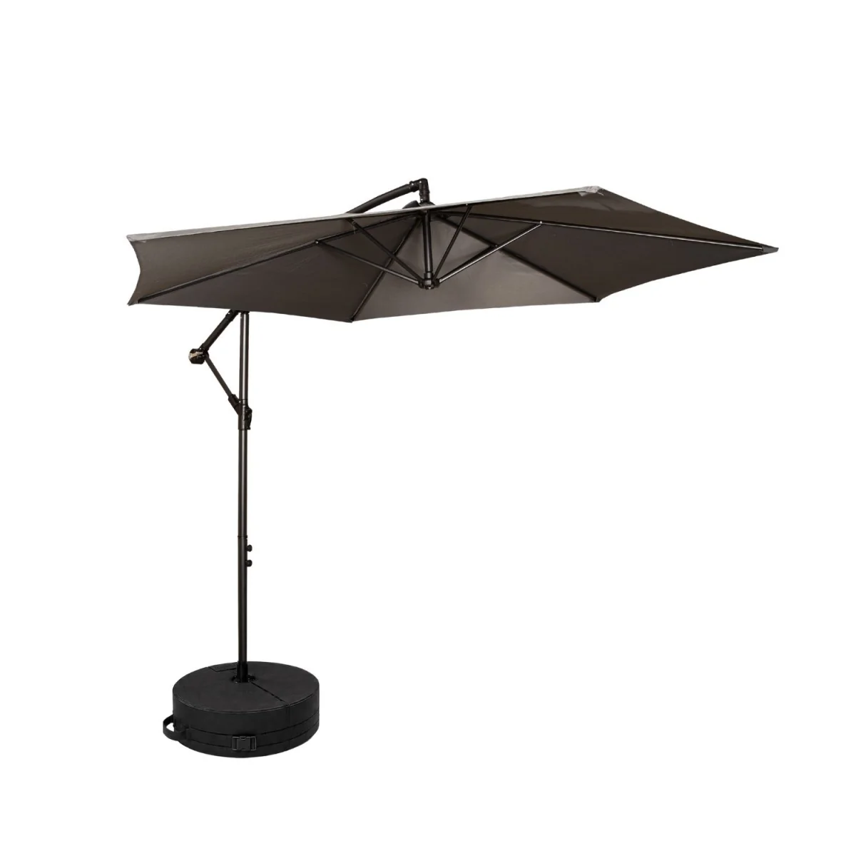 3m Cantilever Banana Garden Parasol with Crank Handle in Grey with Base Bag Included - Grey – image 9