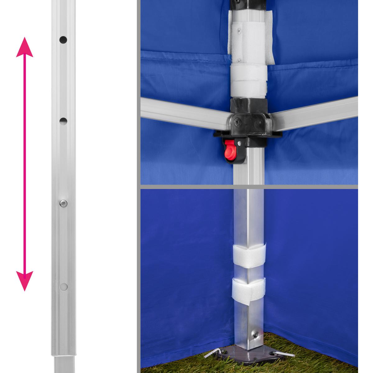 Gazebo Collapsible 3x3 m With 4 Sides - Olivia - Blue – image 2