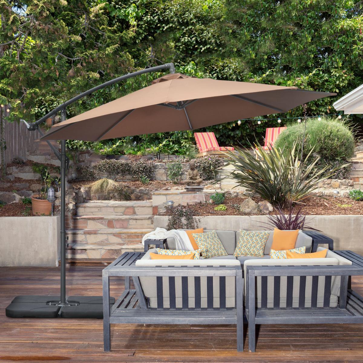 3m Garden Parasol Sun Shade Banana Umbrella - Beige – image 2